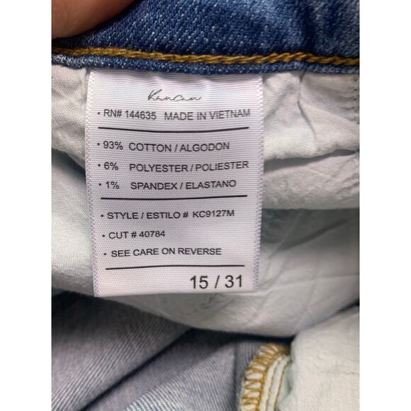 Kancan Estilo 40784 Chewed Hem Highrise Mid Light Wash Ankle Jeans sz 31 NWT - Picture 9 of 9